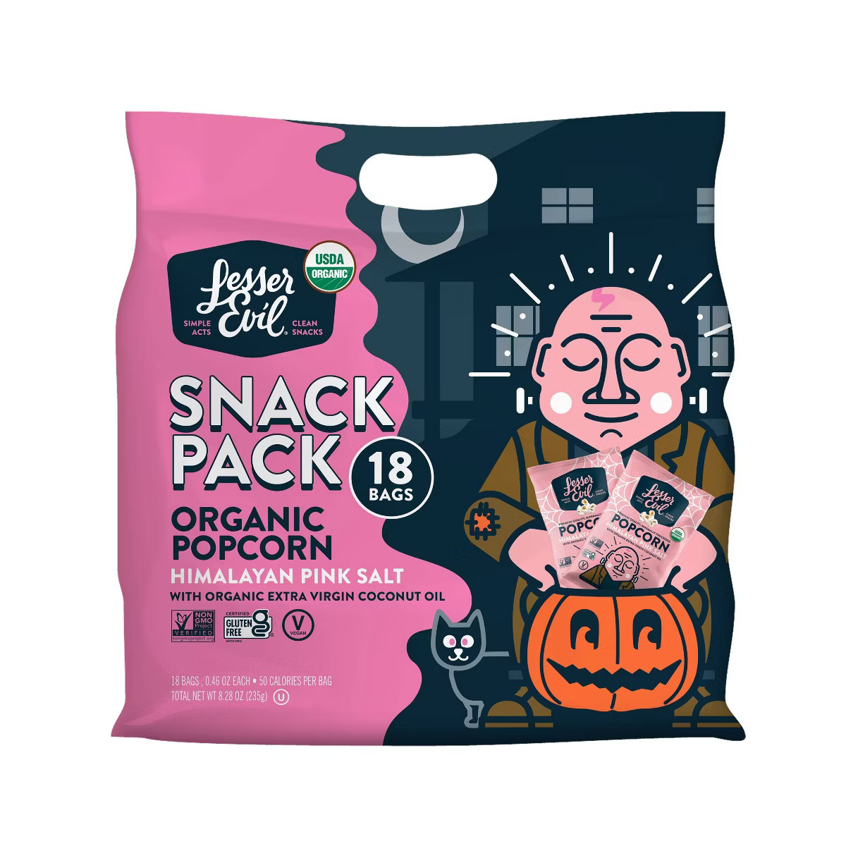 Lesserevil Halloween Himalayan Pink Popcorn - 8.28oz/18ct | Target