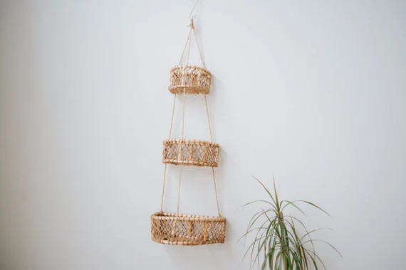 Three tier hanging basket| Hanging woven baskets| Set of 3 hanging baskets| Fruit hanging baskets... | Etsy (AU)