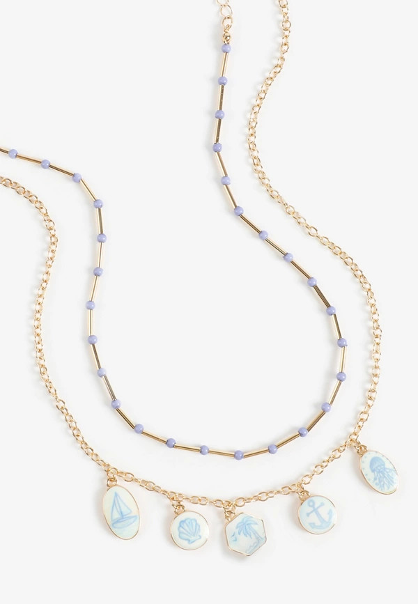 Coastal Charm Layered Necklace | Maurices