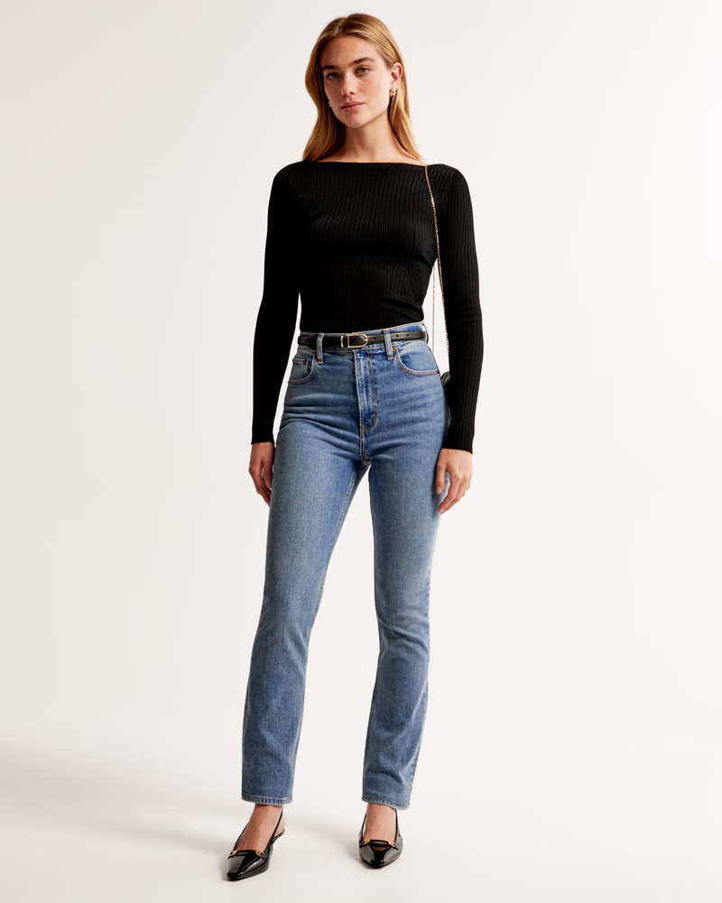 Ultra High Rise 90s Slim Straight Jean | Abercrombie & Fitch (US)