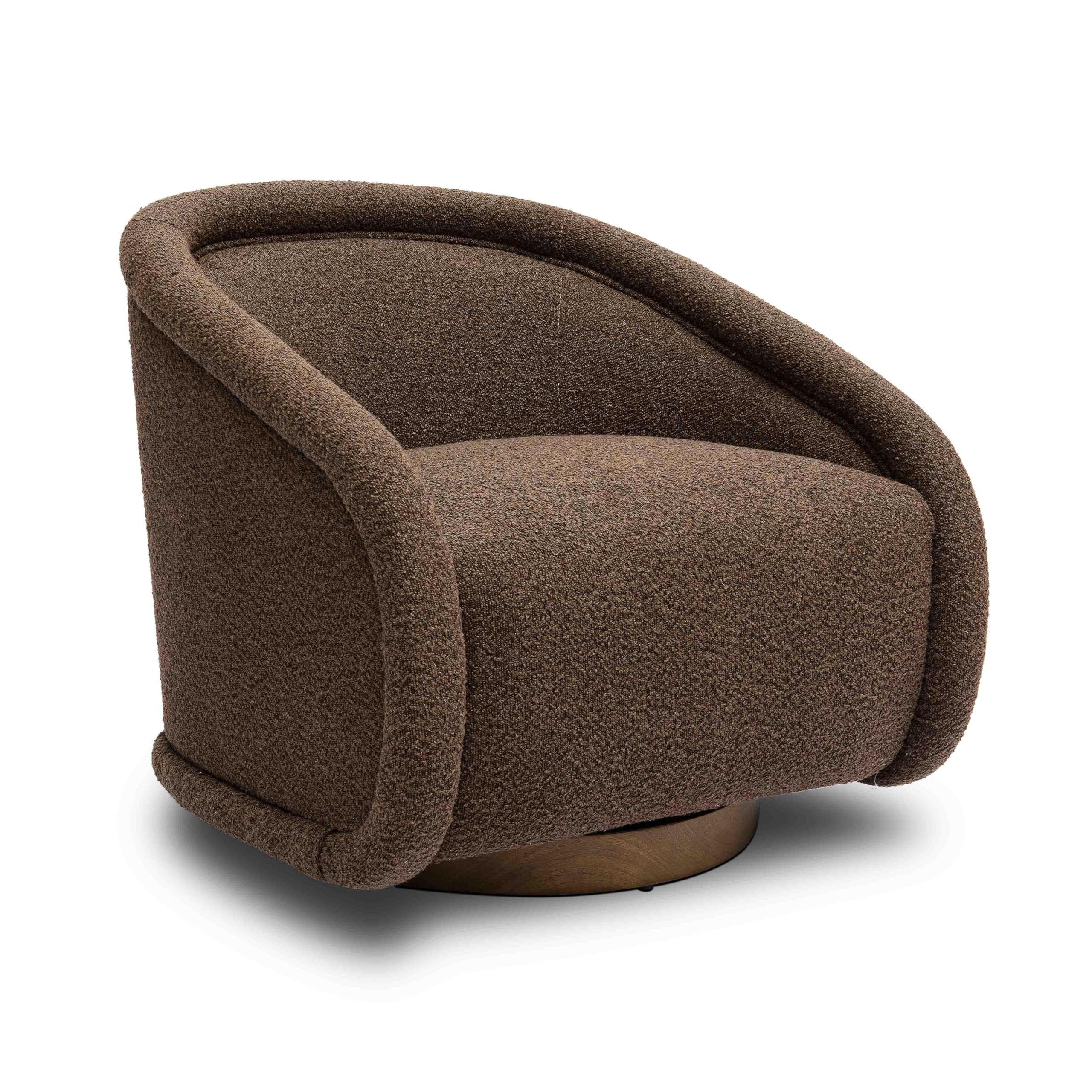 Tov Furniture Rory Chocolate Brown Boucle Swivel Chair | Amazon (US)