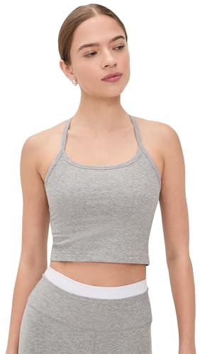 Beyond Yoga Women's Spacedye Slim Racerback Cropped Tank, Silver Mist, Large | Amazon (US)