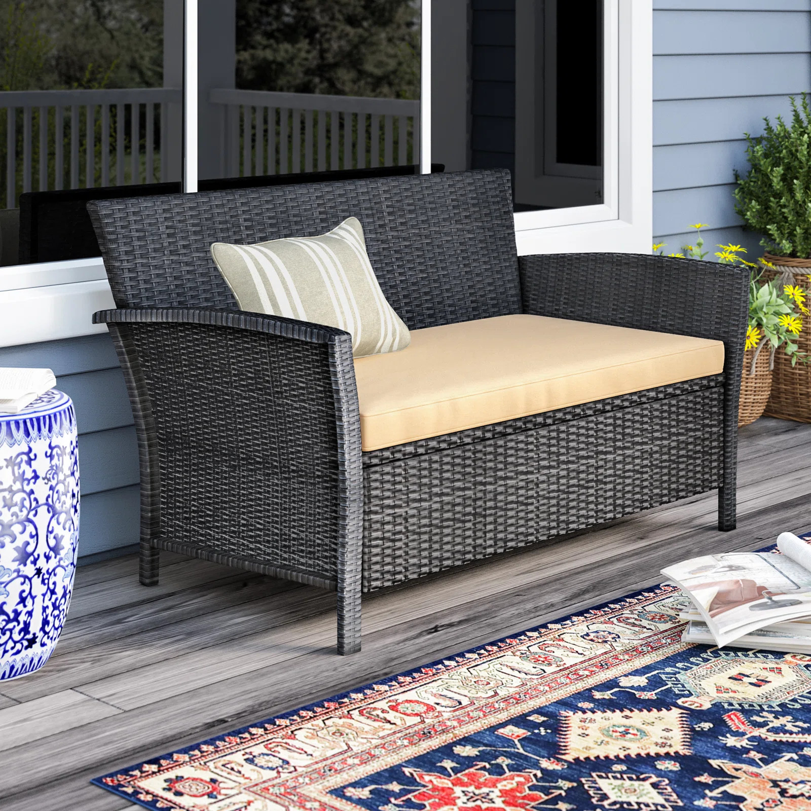 Morphis 51'' Metal Outdoor Loveseat | Wayfair North America