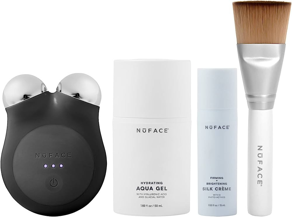 NuFACE Mini+ Starter Kit – Petite Facial Toning Device with Aqua Gel Activator 1.69 Oz, Silk Cr... | Amazon (US)