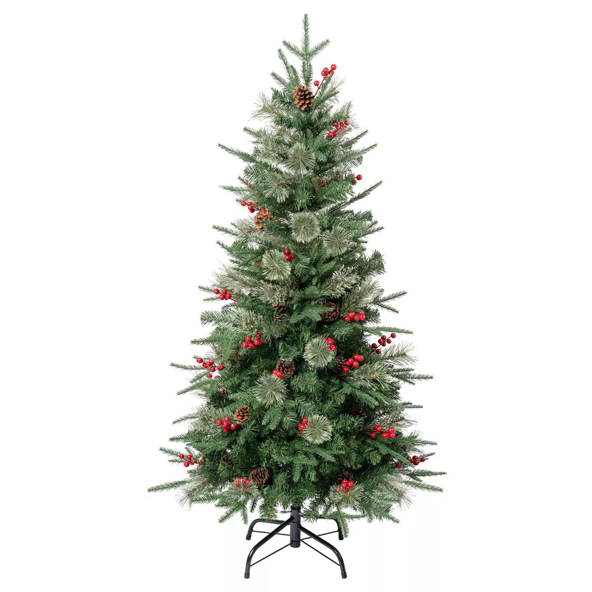 National Tree Company First Traditions Unlit Virginia Pine Artificial Christmas Tree with Berries... | Target