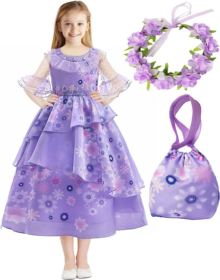Mirabel Costume for Girls,Mirabel Dress Isabella Costume Halloween Outfit for Kids | Amazon (US)