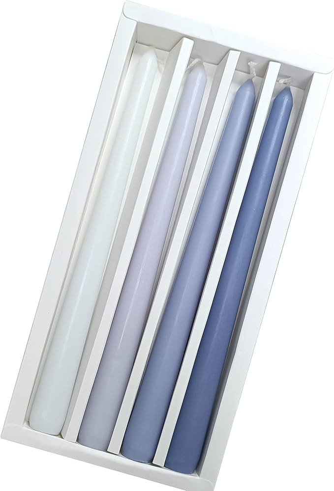 Blue Taper Candles Sea Salt Scented Taper Candles 4 PCS Gradient Color Candles Smokeless Candles ... | Amazon (US)