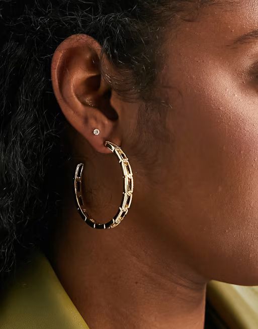 Topshop chain hoop earrings in gold | ASOS (Global)