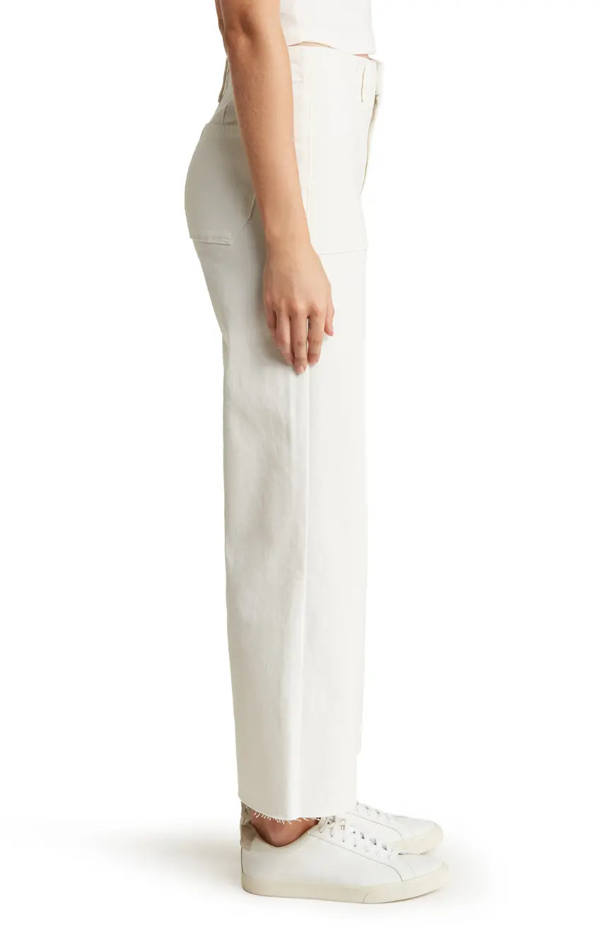 Anessa Raw Hem High Waist Crop Wide Leg Utility Jeans | Nordstrom