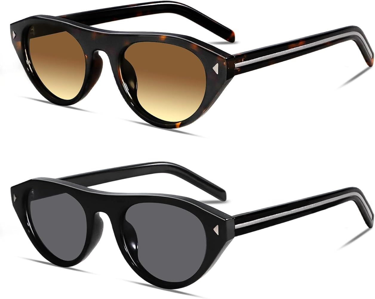 TYA Retro Oval Sunglasses for Women Men Trendy Narrow Shades Vintage Cat Eye UV400 Protection Sun... | Amazon (US)