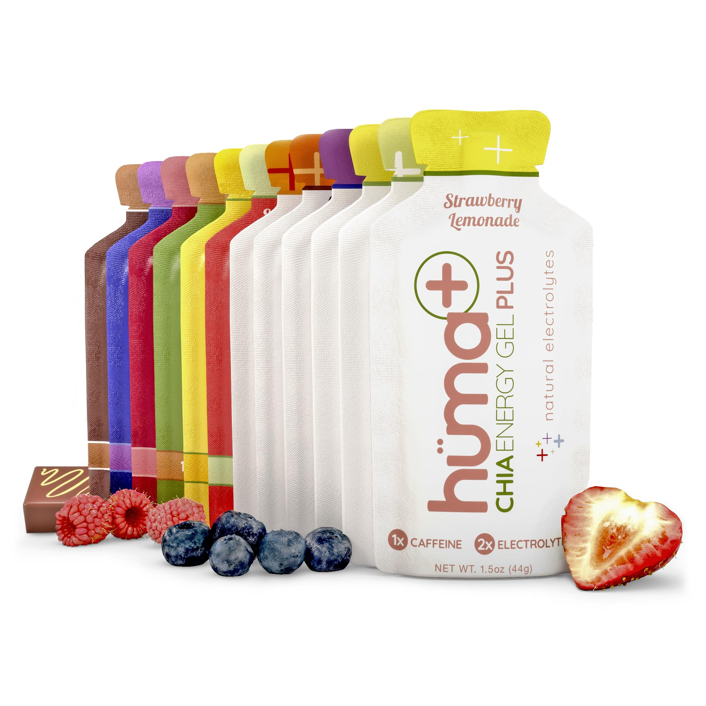 Huma Plus (Double Electrolytes) Chia Energy Gel, Variety Pack - Stomach Friendly, Real Food Energ... | Amazon (US)
