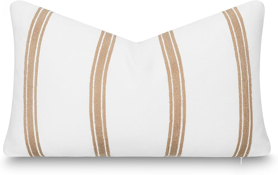 Crumbs Home Modern Farmhouse California Casual Indoor Outdoor Lumbar Pillow Cover, 12"x20" Water ... | Amazon (US)