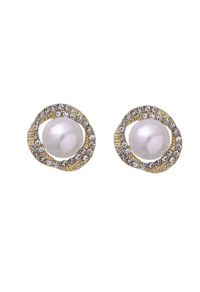 Spiral Shape Single Pearl Earrings | Chicwish