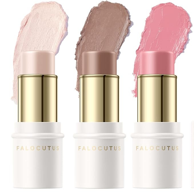 3 Pcs FAIR Contour Stick Set,Cream Blush & Highlighter Bronzer Pen,Long Lasting & Smooth Natural ... | Amazon (US)