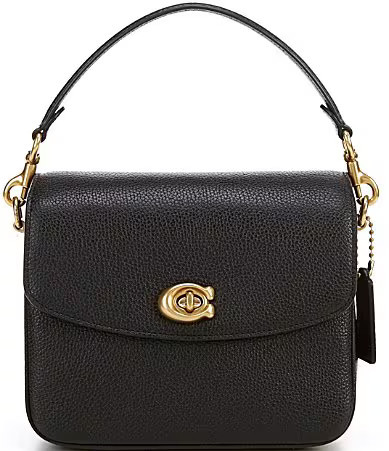 COACH Cassie 19 Pebble Leather Crossbody Bag - Black/Brass | Dillard's