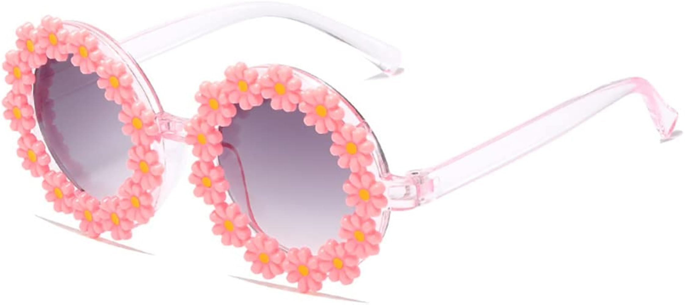 Round Flower Sunglasses for Girls Flower Shaped Cute Glasses UV 400 Protection Outdoor Beach Girl... | Amazon (US)