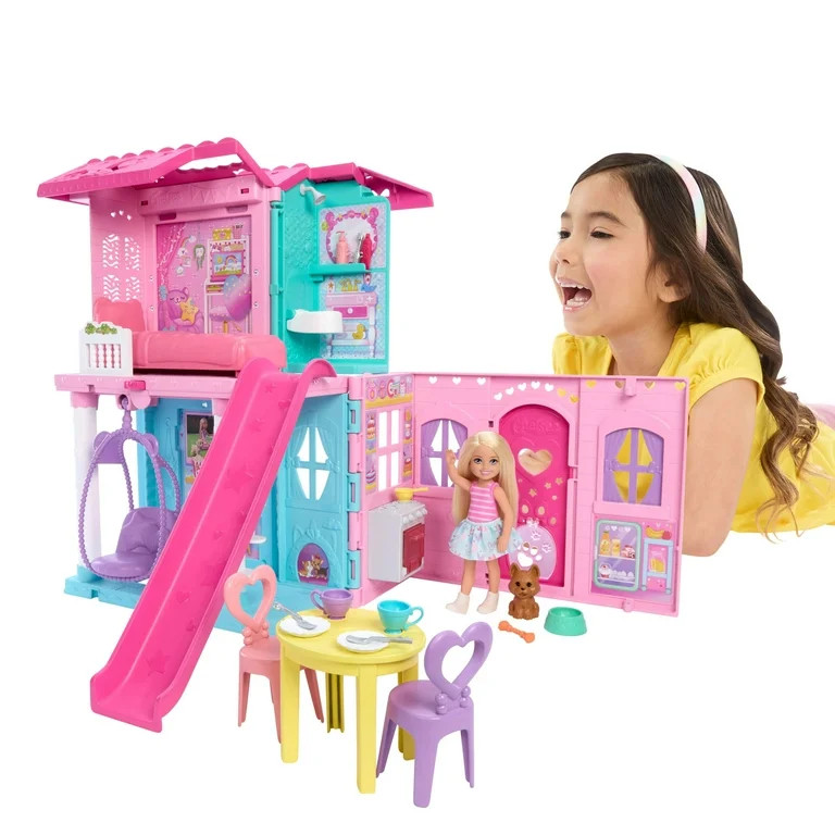 Barbie Chelsea Pop-Up Doll House with Doll & 15+ Accessories, House Expands to 17+ x 13+ inches | Walmart (US)