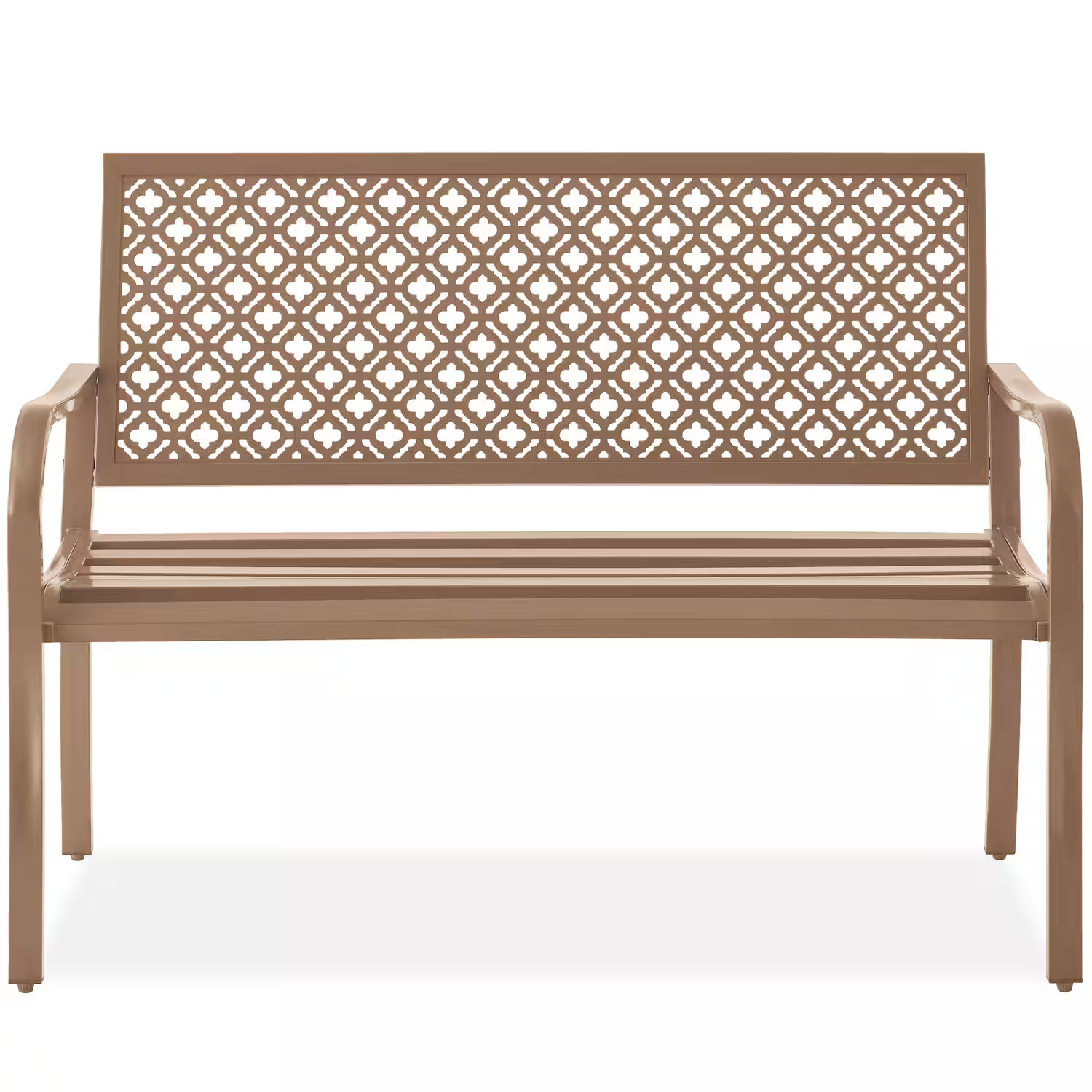 Best Choice Products - Indoor Outdoor Steel Garden Bench w/ Geometric Backrest, Foot Levelers - Taupe | Best Buy U.S.