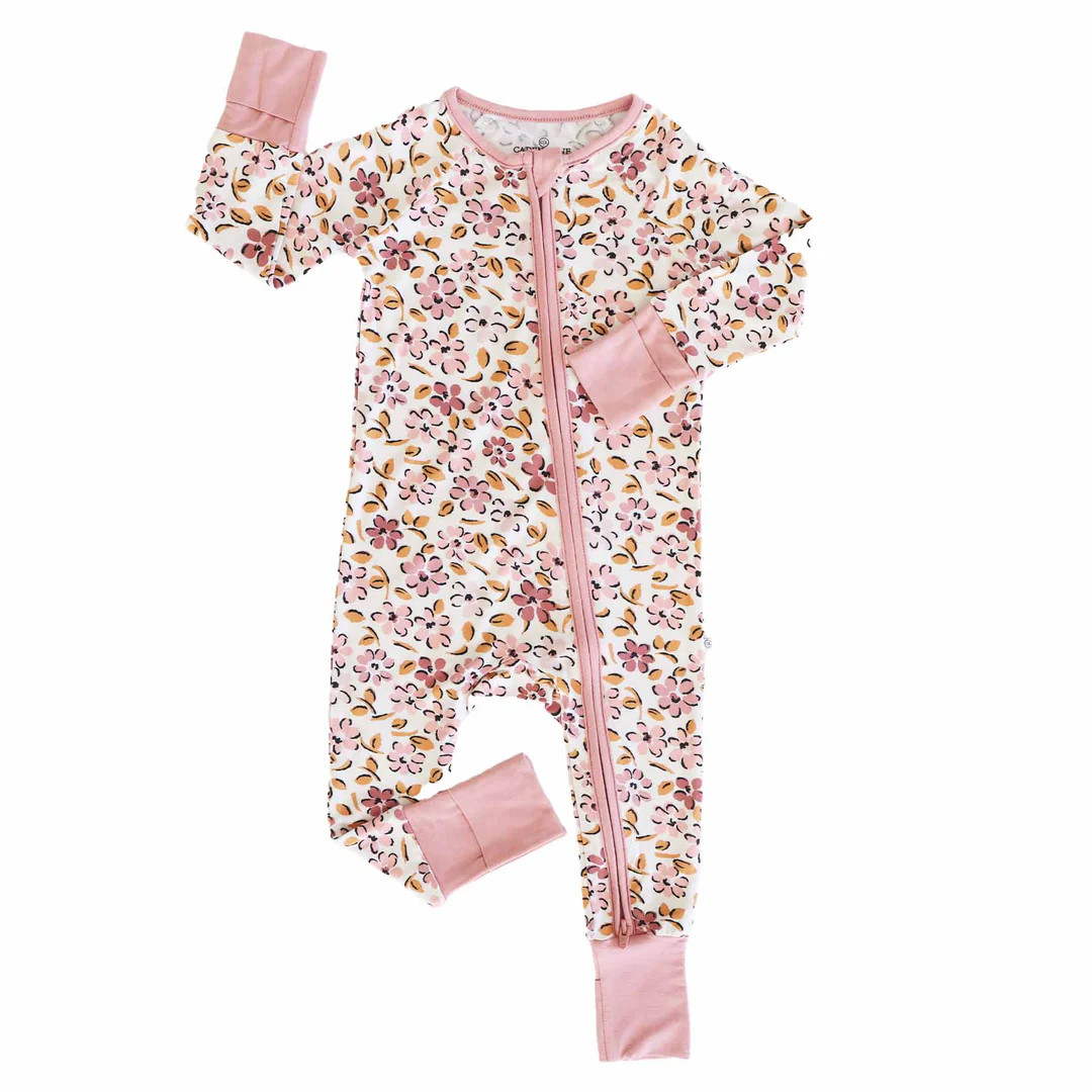 Mauvelous Meadow Convertible Zip Romper | Caden Lane
