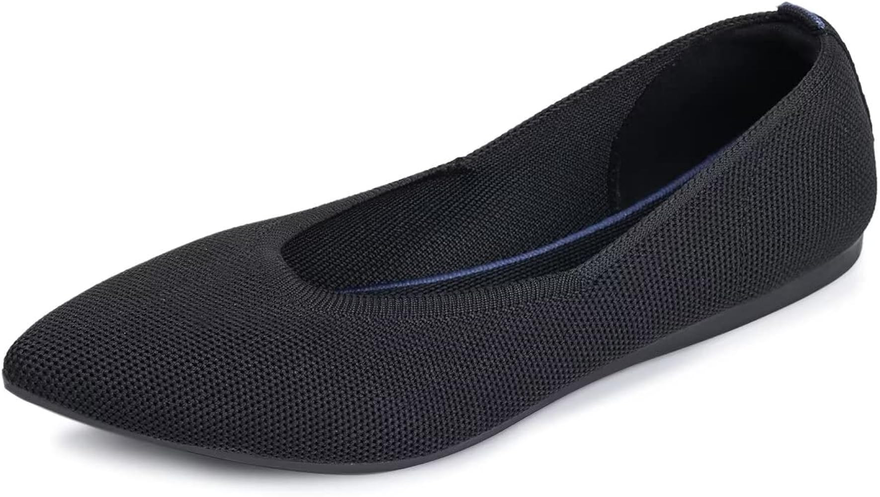 Womens Pointed Toe Ballet Flat Knit Dress Shoes Low Wedge Flat Shoes Comfort Slip On Flats Shoes for | Amazon (US)