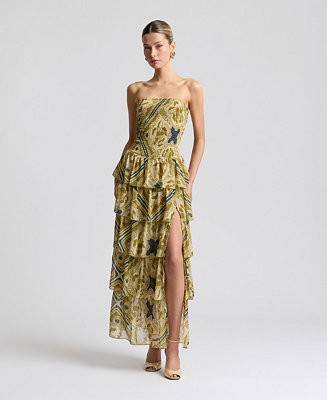 Women's Smocked-Bodice Strapless Maxi Dress | Macy's