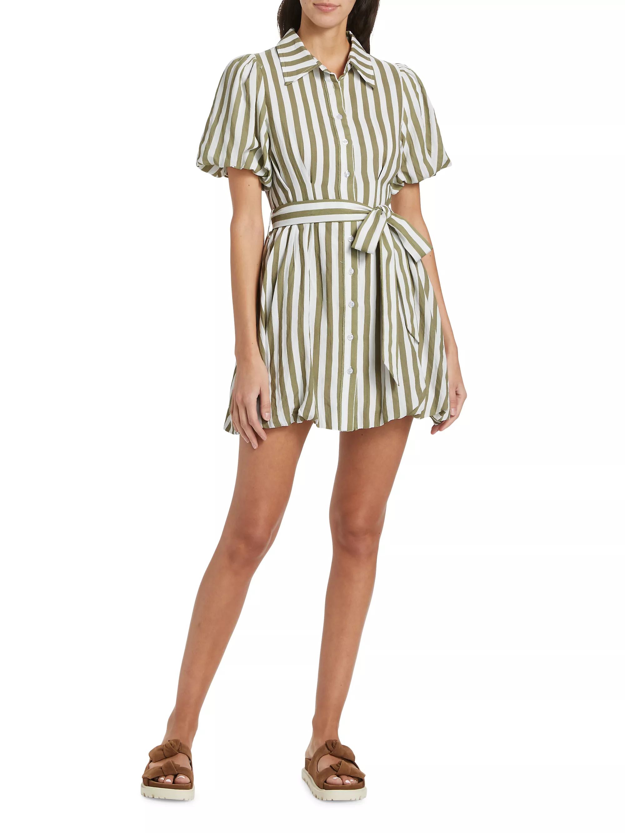 Cece Striped Bubble-Hem Minidress | Saks Fifth Avenue