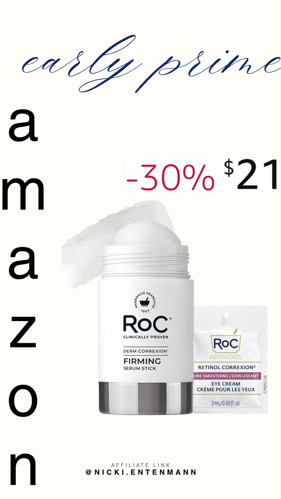The RoC Derm Correxion Retinol Firming Serum Stick with antioxidants helps visibly tighten wrinkles and laugh lines for men and women. A simple step toward smoother, youthful confidence 🌟👩‍🦳💫  

#RoCSkincare #RetinolSerum #FirmingStick #WrinkleCare #AntiAging #SkinTightening #FaceCare #MenAndWomen #AmazonFinds #SkincareEssentials 

 #LTKselfcare #LTKSaleAlert #LTKBeauty