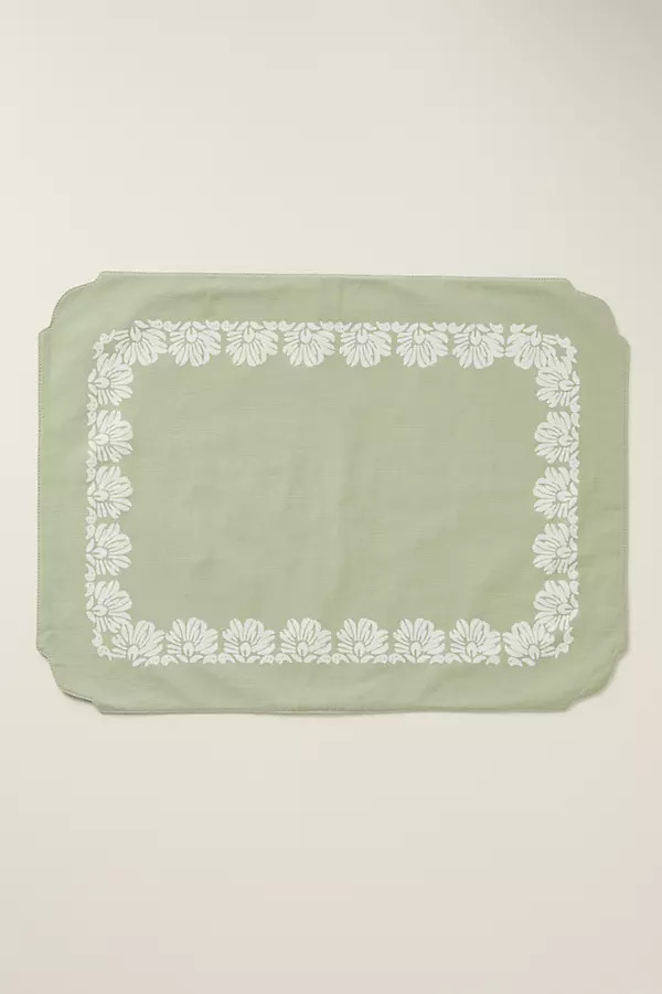 Demeter Embroidered Cotton Placemat | Anthropologie (US)
