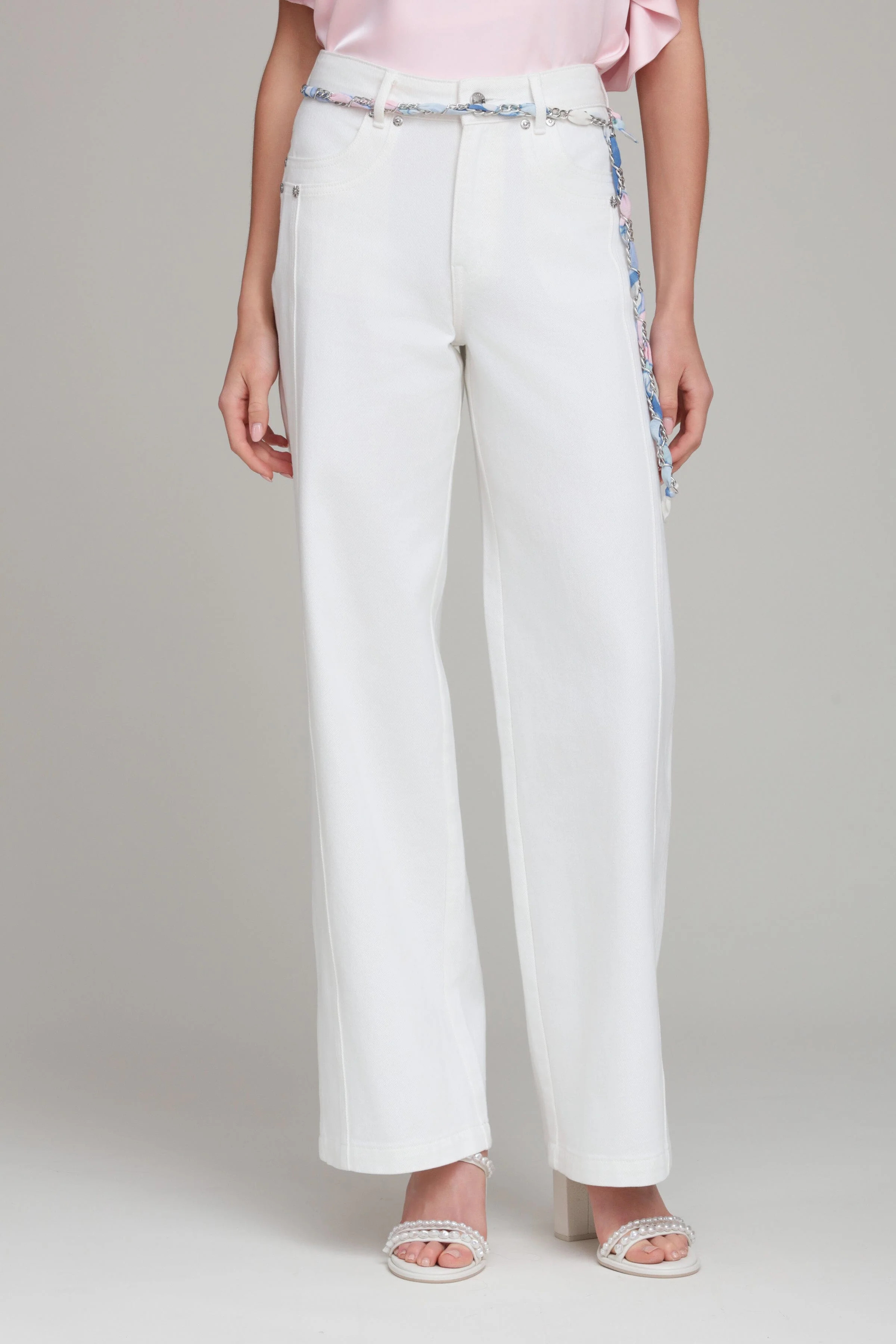 Chain Belt Wide Leg Jeans | Avec Les Filles