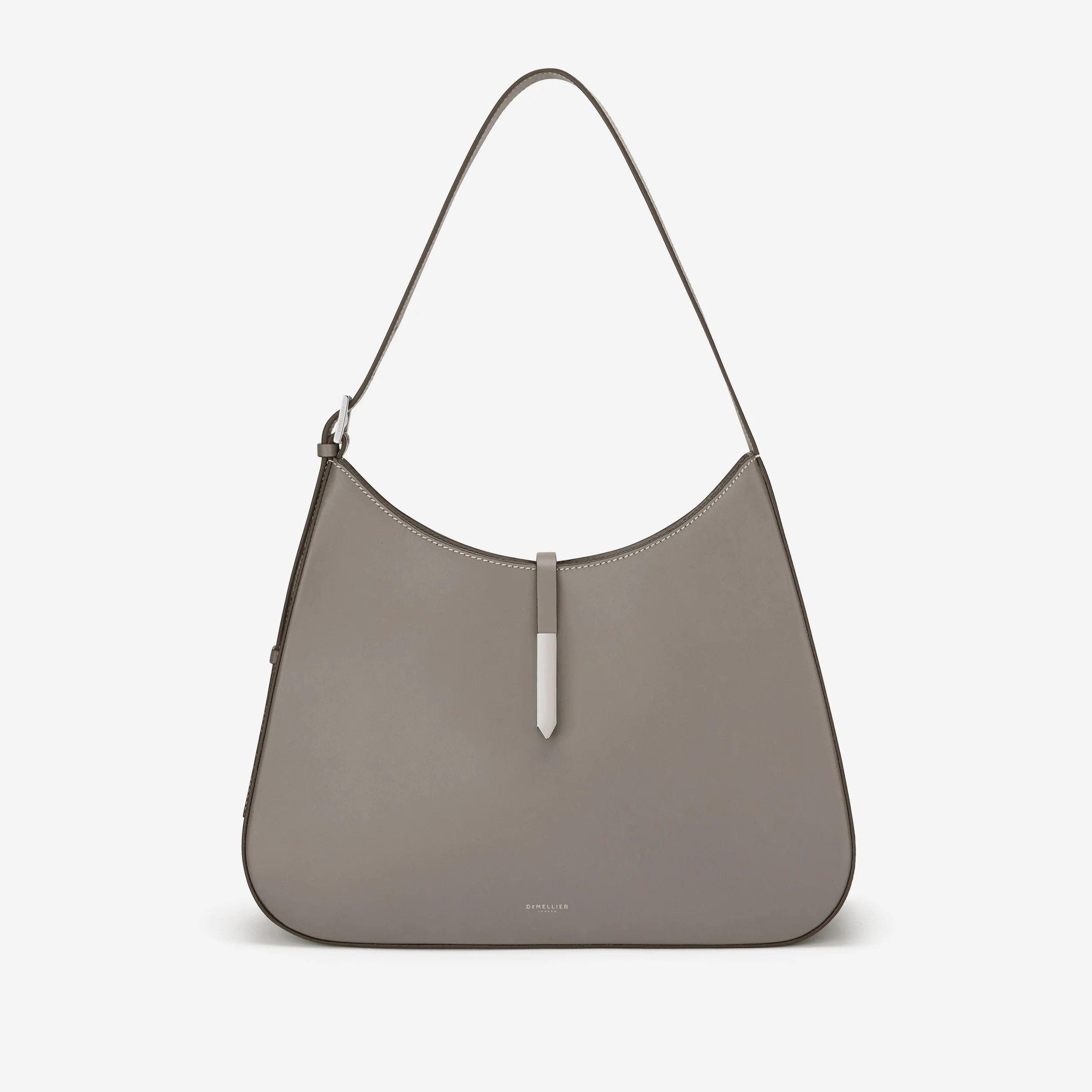 The Large Tokyo | Stone Grey Smooth Ecru Stitching | DeMellier | DeMellier