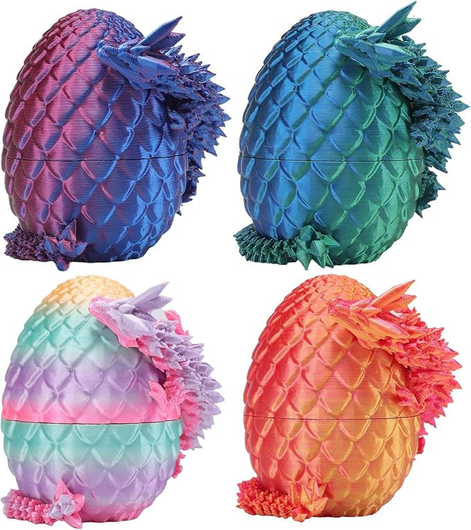 3D Printed Dragon Eggs with Dragon Inside Easter Basket Stuffers, Mini Mystery Crystal Dragon Eas... | Amazon (US)