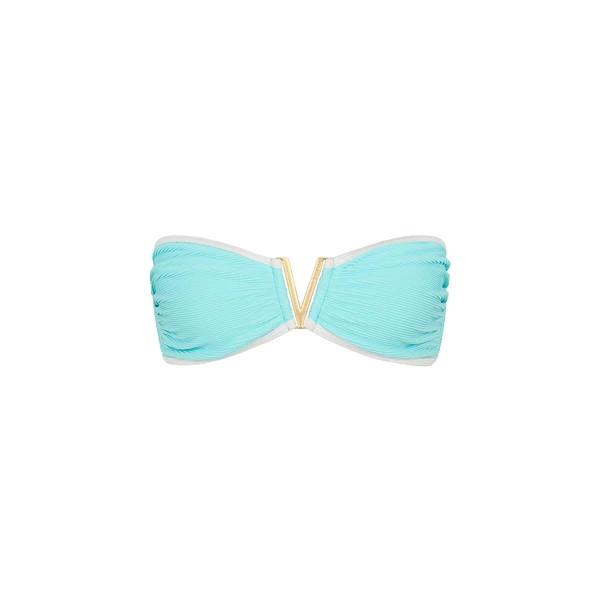 Mega V Strapless Tie Bikini Top - Calypso Blue | Kulani Kinis US
