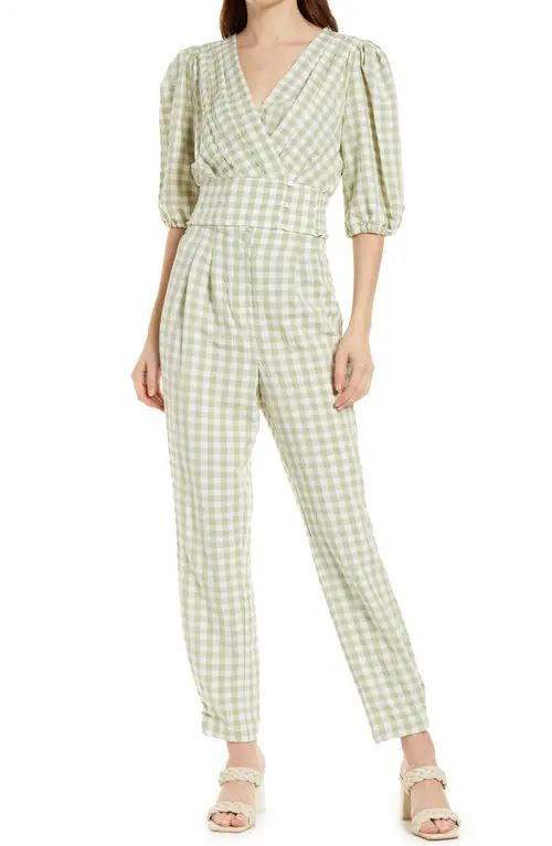 VERO MODA Karma High Waist Pants in Snow White W/Light Green at Nordstrom, Size X-Small | Nordstrom