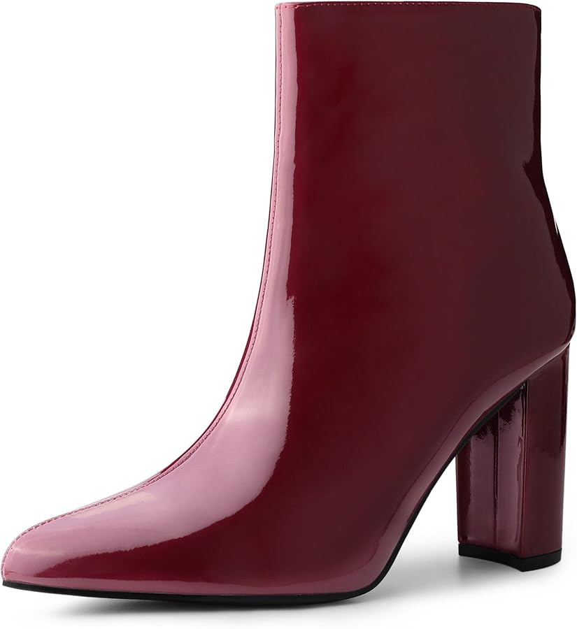 Perphy Pointed Toe Side Zip Chunky Heel Ankle Boots for Women | Amazon (US)