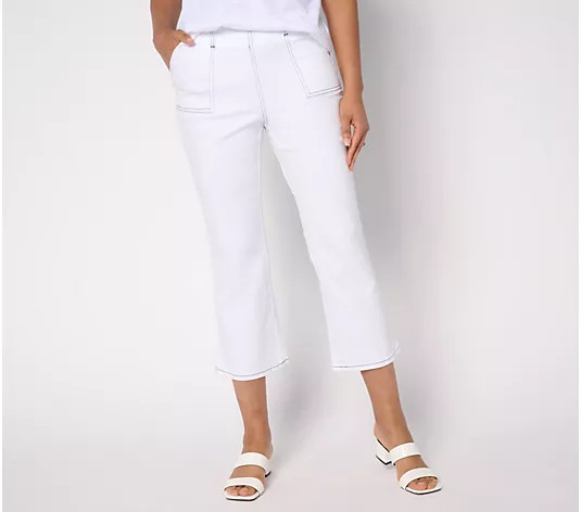Belle by Kim Gravel Regular Primabelle Twill Sailor Crop Jeans | QVC