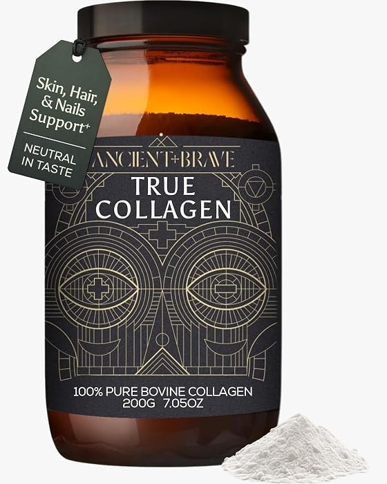 Ancient + Brave True Collagen Powder 7.05oz (Ap 33 Servings), EU Grass Fed Collagen Peptides, Hig... | Amazon (US)