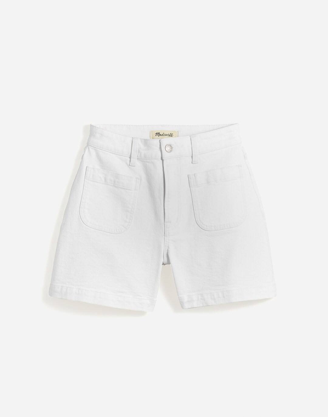 The Curvy Denim Emmett Short in Tile White: Patch Pocket Edition | Madewell