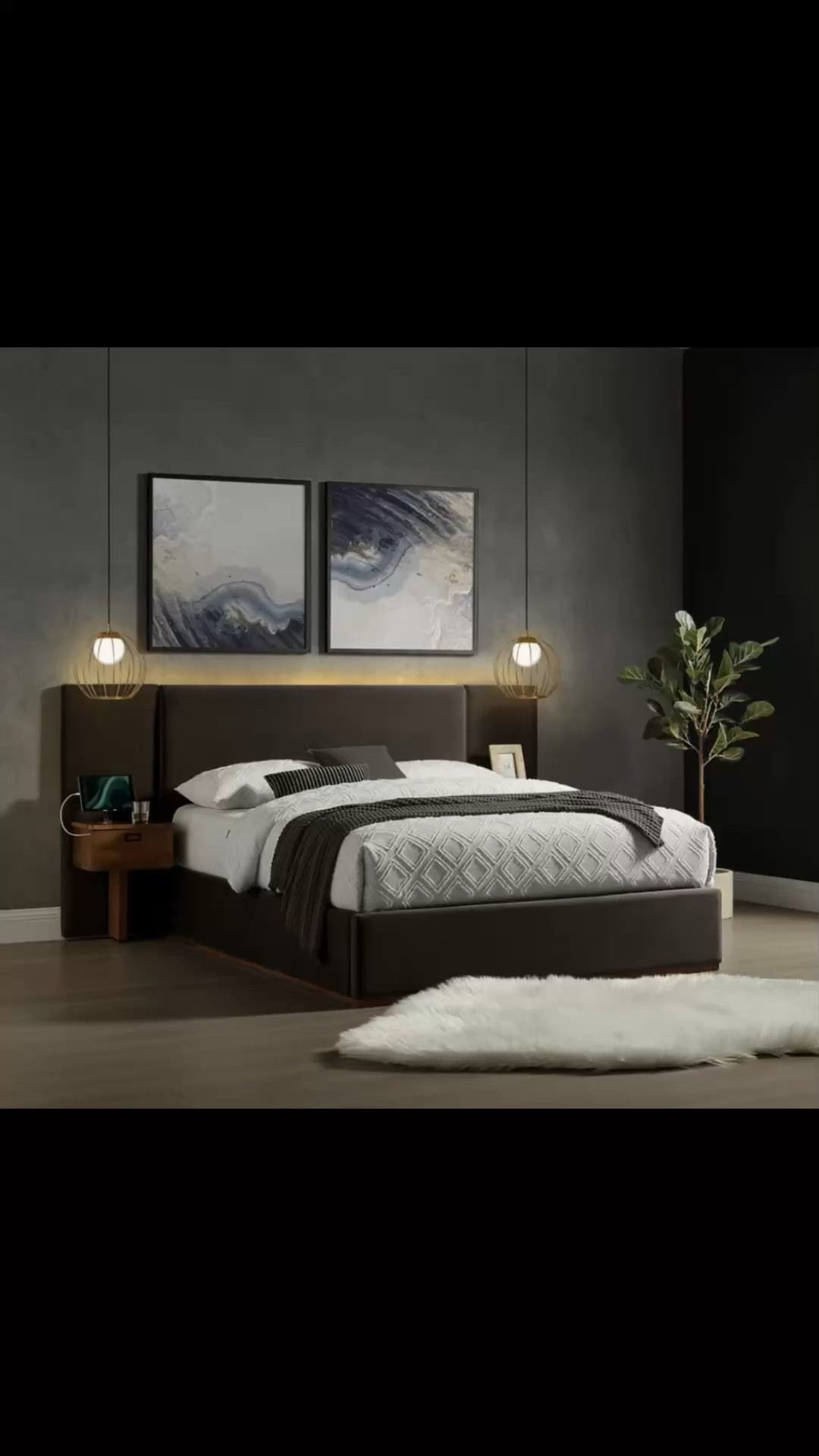 Dahlia King Size Upholstered Bed LED Headboard and USB A + C Side Tables in Velvet Fabric, Brown

#LTKSaleAlert #LTKU #LTKMidsize