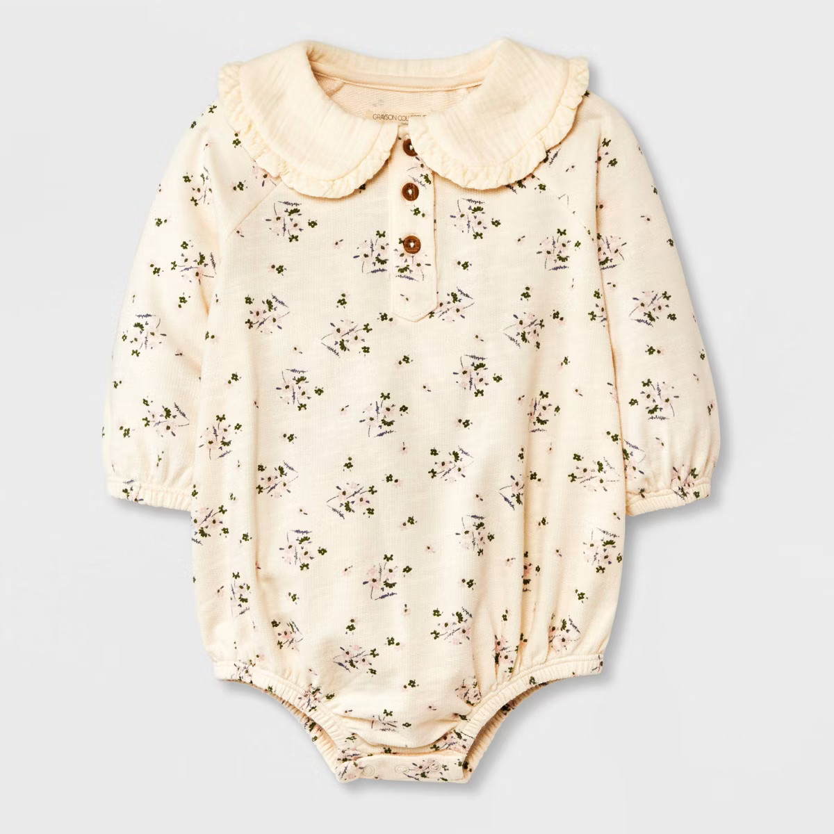 Grayson Collective Baby Girls' Collared Gauze Bubble Romper - Off-White | Target