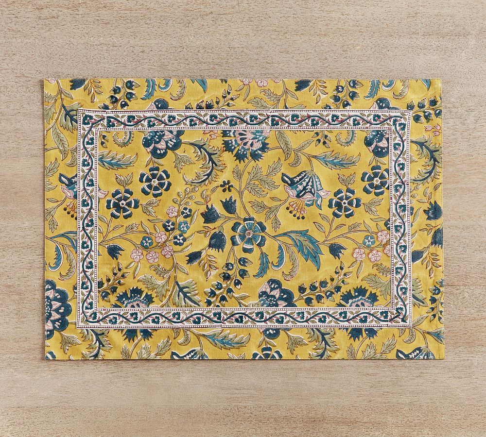 Bette Floral Print Cotton Placemats - Set of 4 | Pottery Barn (US)