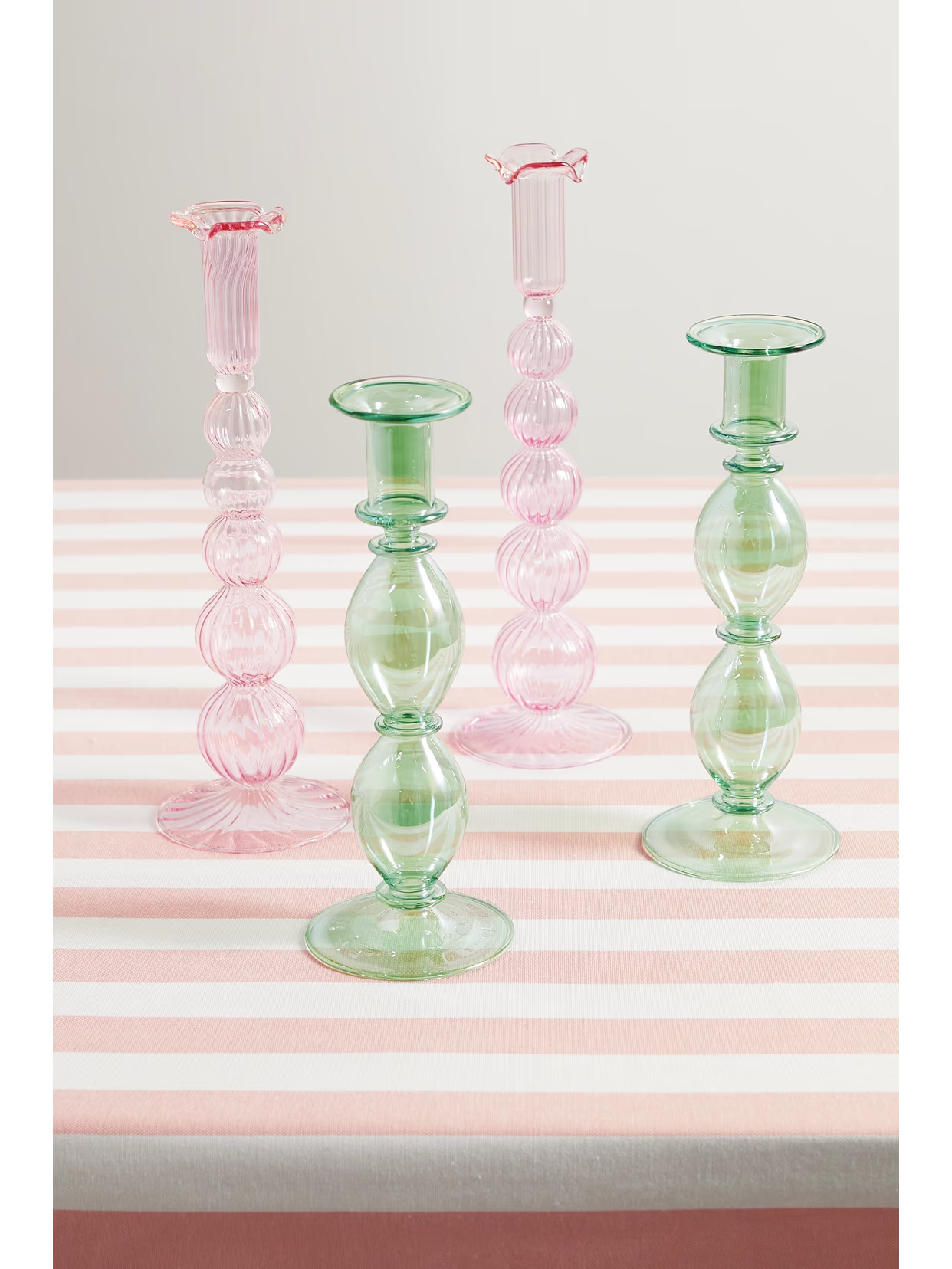 Mrs. Alice - Set Of Four Glass Candle Holders - Pink | NET-A-PORTER (US)