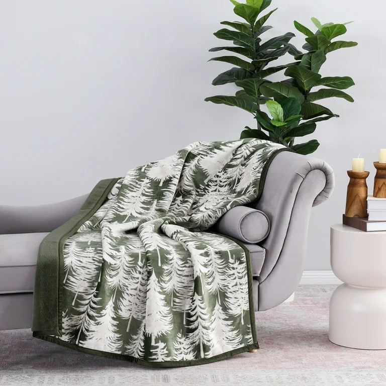 Better Homes & Gardens Printed Velvet Plush Reverse to Faux Fur Super Soft Throw Blanket, Oversiz... | Walmart (US)