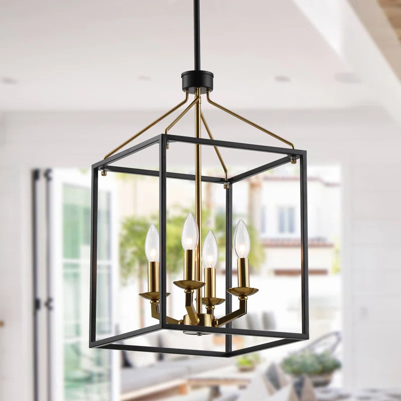 Epsom 4 - Light Dimmable Lantern Square / Rectangle Chandelier | Wayfair North America
