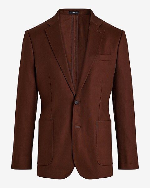Extra Slim Brown Linen-Blend Stretch Suit Jacket | Express