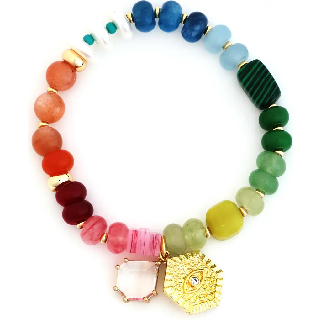Panacea Beaded Stretch Bracelet in Gold Multi at Nordstrom Rack | Nordstrom Rack
