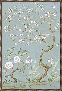 Amanti Art Framed Canvas Wall Art Print (23x33) Spring Mural I Blue by Julia Purinton Float Frame... | Amazon (US)