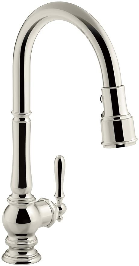 KOHLER K-99259-SN Artifacts Single-Hole Kitchen Sink Faucet with 17-5/8-Inch Pull-Down Spout, 3-F... | Amazon (US)