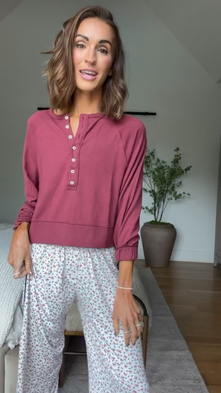 cozy faves 40% off today! 😍 the softest henley and pj pants! 💗

#LTKCyberWeek