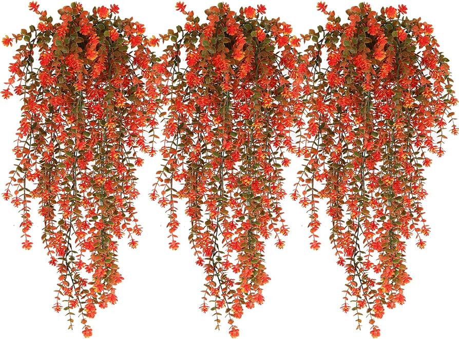 Fall Artificial Hanging Plants Artificial Fall Flowers Faux Autumn Plants Faux Hanging Plants Art... | Amazon (US)