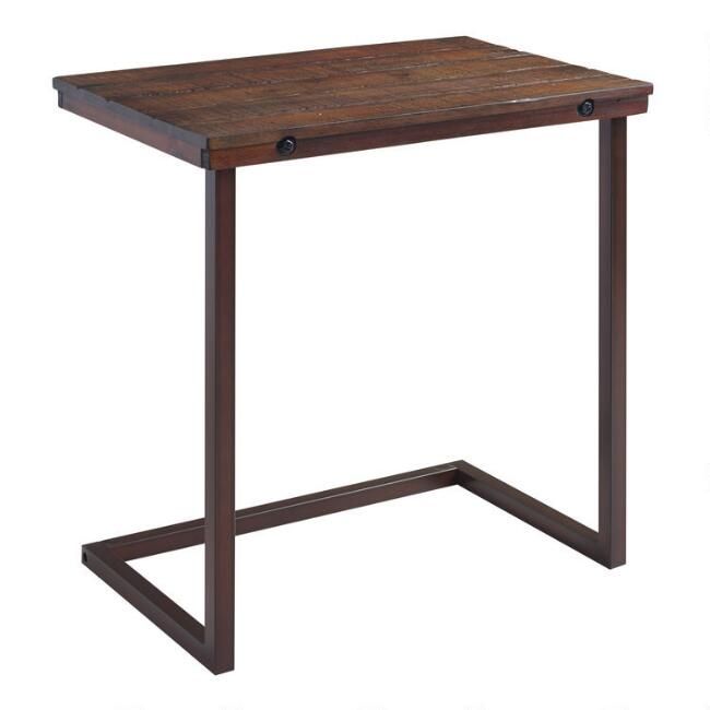 Oversized Wood and Metal Laptop Table | World Market